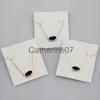 Pendant Necklaces Pendant Necklaces Necklace Black Stone Real 18K Gold Plated Dangles Glitter Jewelries Letter Gift With free dust bag J0725