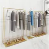 Golden clothing racks Bedroom Furniture Landing coat hanger in cloth stores Gold Iron Hat Frame multi-functional shoe rack274S