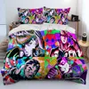 Anime jojos bisarra äventyrsäcken sängkläder set duvet täckning säng set quilt täckning fodral king queen size sängkläder set barn l230704