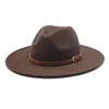 Femmes Vintage daim feutre Fedora chapeau Panama Western Cowboy chapeau hiver Gentleman formel hommes casquette chapeu feminino