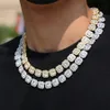 Hip Hop Gold Chains Jewelry Mens Iced Out Diamond Tennis Chain Necklace High Quality Square Zircon Necklaces 7inch-24inch265U