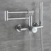 Ensemble de douche de baignoire fixé au mur en or brossé robinet de baignoire rotatif robinet de bidet salle de bain bain douche