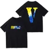 T-shirts de créateurs T-shirts pour hommes Graffiti Lettre Vlone Logo à manches courtes Hip Hop Fun Imprimes Shirts Top Tee Summer Shirt Cotton Fashion Women Clothing Vlone T-shirt