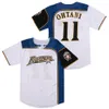 日本samurai 16 Shohei Ohtani Black White Striped Hokkaido Nippon Ham Fighters Movie 100％Ed Baseball Jersey Size S-4XL