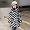 HSSCZLGirls Blanc Duvet de Canard Vestes 2022 Nouvel Hiver plaid Épaissir À Capuche Fille Manteau Enfant Enfants Vêtements Survêtement Pardessus 6-14Y HKD230725