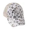 Casquettes de baseball Printemps et été queue de cheval Casquette de baseball denim imprimé coton camion chapeau femme décontracté soleil net chapeau 230724