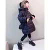 Down Coat New Children Down Cotton Parkas 3-14 Years Kids Winter Hooded Jackets for Girls Loose Fashion Outwear Girl Double Zipper Coat 8 HKD230725