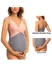 Moderskap Swimwears Liu Qu Women's Maternity Swimsuit Front Cross V-Neck graviditet Badkläder Monokini Beach Bathing Suits 230724