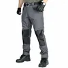 Pantaloni da uomo Outdoor 2023 Escursionismo Tattico Casual Multitasche Militare Antistrappo Allenamento Camoufla