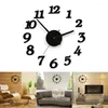 Wall Clocks 3D DIY Clock Modern Design Silent Big Digital Acrylic Self Adhesive Time Sticker For Living Room Decor