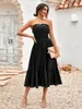 Casual Dresses 2023 Summer Women's Dress Sexy Off-Shoulder Strapless Black White Color Ruffles Spring Formal Occasion Wedding Party Robe