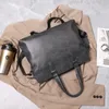 Aktetassen Business Grijs Zacht Leer Voor Mannen Luxe Handtassen Hoge Kwaliteit Schouder Messenger Bag Mannelijke Kantoor Laptop Tassen 230724