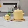 Tea Cups Small Fresh Milk Yellow Solid Color Series Teapot Enamel Kettle Storage Bucket Summer Set 230724