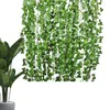 Decorative Flowers Artificial Plant Realistic Greenery Ivy Vine Garland Wall Hanging Wedding Party Wreath Leaves Home Gardan Decoration