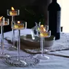 Other Event Party Supplies Glass Candle Holders Set Tealight Holder Home Decor Wedding Table Centerpieces Crystal Dinner table setting 230725