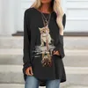 T-shirts pour femmes girafe impression 3d T-shirt femmes mode à manches longues hauts t-shirts dames T-shirt Animal chemise vêtements en vrac