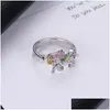 Earrings Necklace Crystal Unicorn Rings Bracelet Jewelry Set Cute Cartoon Rainbow Horse Accessories For Women Drop Delivery Sets Dhn72