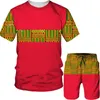 Survêtements pour hommes impression 3D africain Dasiki T Sirt sort costume été tri manches hommes Folk tenues personnalisées ensembles de grande taille