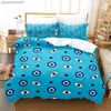 New Turkish Evil Eye Ensemble de literie Simple Twin Full Queen King Size Ensemble de lit Aldult Kid Chambre Housse de couette Ensembles Eye Bed Sheet Set L230704