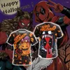 Camiseta Masculina 6X2023 Chucky Doll Halloween Horror Impresso 3D T-shirt Masculino Feminino Verão Casual Legal Manga Curta Streetwear Camiseta Grande