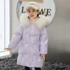 Down Coat Kids Parka Snowsuit Winter Jacket For Girls Coat Teen pojkar Vattentäta ytterkläder Barns huva varma bomull Långt yttre HKD230725