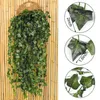 Decorative Flowers Artificial Plant Realistic Greenery Ivy Vine Garland Wall Hanging Wedding Party Wreath Leaves Home Gardan Decoration