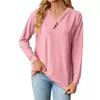 Camicette da donna T-shirt a maniche lunghe Moda scollo a V Top da donna per lavoro 3x allenamento donna estate