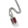 Mens Ruby Pendentif Collier Chaîne En Or De Mode Hip Hop Colliers Bijoux Avec Médaillons Pendentif 5 Gemmes Remplaçables