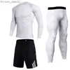 Men's Tracksuits Men Compression Jogging suit Winter Thermal underwear Sports Suits Warm Men's Tracksuit rash guard MMA Clothing track suit 220426 Z230725