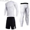 Trainingspakken voor heren Compressie-joggingpak voor heren Winter Thermisch ondergoed Sportpakken Warm Trainingspak voor heren Rashguard MMA Kleding trainingspak 220426 Z230725