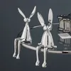 Dekorative Objekte Figuren Nordic Kreative Kaninchen Statue Home Wohnzimmer Dekoration Kawaii Dekor Schreibtisch Miniaturen für Innen Liebe Geschenk 230724