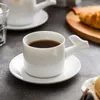 머그스 서양 식당 개인 요리 잔인한 공장 창조적 인 흰색 도자기 컵 커피 접시 세트와 선물