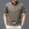 Polos pour hommes Hazzys Summer Business Haute Qualité Polo à manches courtes Polo Col Polo Hommes Mode Casual Impression Golf Vêtements T-shirt Top 230724