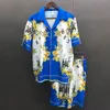 Men s Tracksuits Top Quality Baroque Court Print Shirt Hip Hop Beach Shirt Short Men Summer Casual Short Sleeve Set Button Down 230724