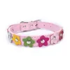 Blommor Pet Dog Collar Leash Pu Leather Cat Collier Chain Neck Strap For Small Middle Large Animal Teddy Chihuahua Pug Fashion L230620