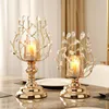 Candle Holders Crystal Glass Holder Post-modern Home Decor Metal Candlestick Golden Office Desk Ornaments Luxury Decoration Gift