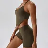 Ensembles actifs WISYOA costume Sexy pour Fitness deux pièces ensemble de Yoga femmes vêtements haut et Short tenue d'entraînement formation vêtements de sport salle de sport