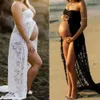 Maternity Dresses Pography Props Maternity Sexy Lace Maxi Dresses Gown Pregnant Dress Sleeveless Strapless Po Shoot Summer Dress 230724