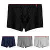 Mutande Boxer con stampa a righe Uomo Vita alta Lingerie Intimo Oversize Allentato Traspirante Confortevole Mutande intime Fitness For