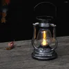 Garden Decorations Solar Retro Kerosene Lamp Horse Portable Home Outdoor Decoration LED Flame Candle