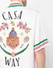 Casablanca Button Up Shirt Rabbit Swan Orange Aircraft Castle Tennis Court Hawaiian Men's and Women's Short Rleeve Trend