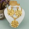 Wedding Jewelry Sets ly designed Dubai Gold Jewelry Women's Fashion Luxury Necklace Earrings Ring Bracelet Set Bride Wedding Party Wife Gift 230725