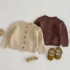 Cardigan Toddler Baby Girls Sticked Clothes For Spring Autumn Solid O Neck Kids Knitwear Sweater Coat 230724