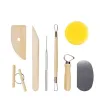 UPS 8 pièces/ensemble Kit d'outils de poterie bricolage réutilisable maison travail manuel argile Sculpture céramique moulage outils de dessin 7.24