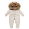 Daunenmantel -30 Grad Russland Winter Kinderoverall Wasserdichter Echtpelz Kinder Winteroverall 1-5 Jahre Kleinkind Baby Junge Strampler Schneeanzug HKD230725