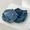 Shorts Schattige Baby Jongens Zomer Toevallige Denim Korte Broek voor Peuter Meisjes Zakken Ontwerp Kleding Kinderen Jeans 0 24 M 230724