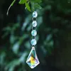 Garden Decorations 50mm Crystal Arrow AB Color Sun Catcher Pendant Octagonal Bead Chain Balcony Hanging Home Chandelier Light Harvest Decor