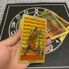 Outdoor Games Activities Golden Beautiful English Tarot 12x7cm Cards Deck High Quality Gold Big Size Witchcraft Classic for Beginners with Guidebook 230725