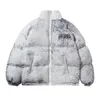 Kvinnor Down Parkas Rainbowtouches Men Hip Hop Oversize Padded Bomber Jacket Coat Streetwear Graffiti Jacka Parka Cotton Harajuku Winter Down Coat HKD230725