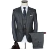 Męskie garnitury Blazery Loldeal Grey Plaid 3 szt. Suit Men Slim Fit Rekroci 2021 Przyjazd Terno Masculino w rozmiarze Plus Size 2890
